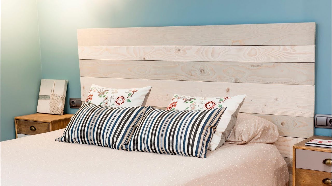 Crear un cabecero de cama con tablas de madera de pino - Decogarden
