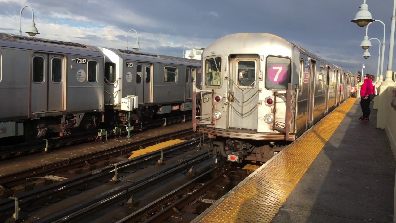 ⁴ᴷ NYC Subway: R188 & R62A 7 Train Action @ 33rd Street - Rawson Street