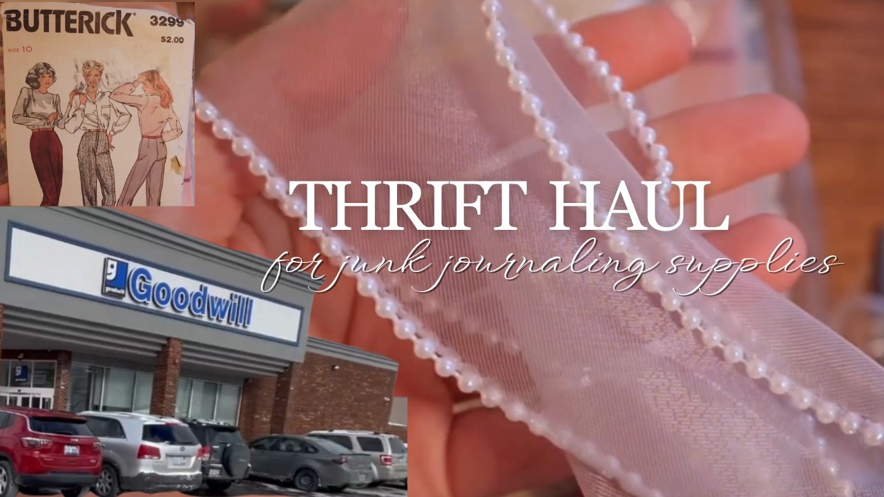 thrift haul for junk journal supplies | mystery craft bags