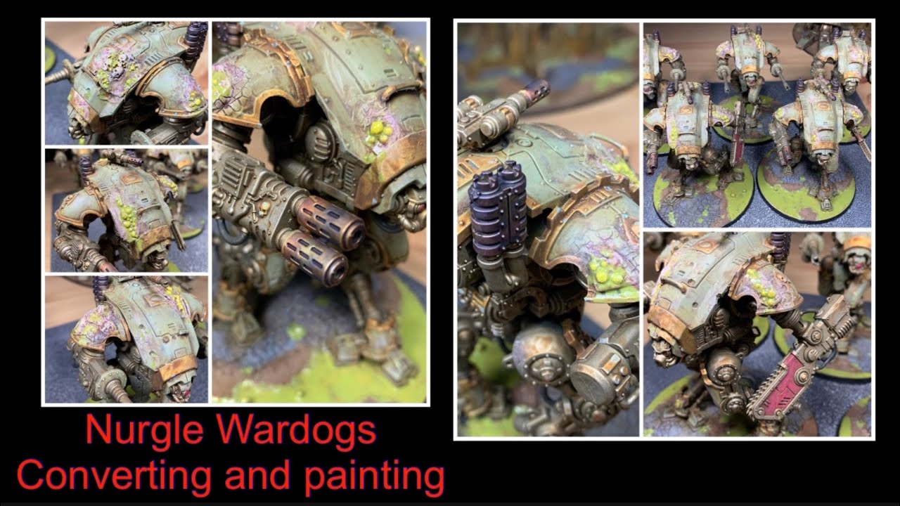 converting nurgle chaos wardogs from imperial knight armigers - go with death guard army for 40k