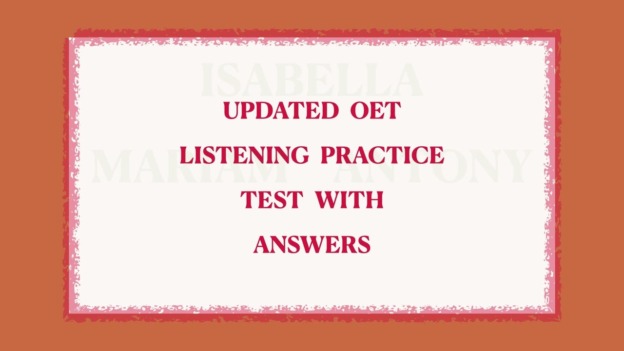 OET Listening Practice Test 65