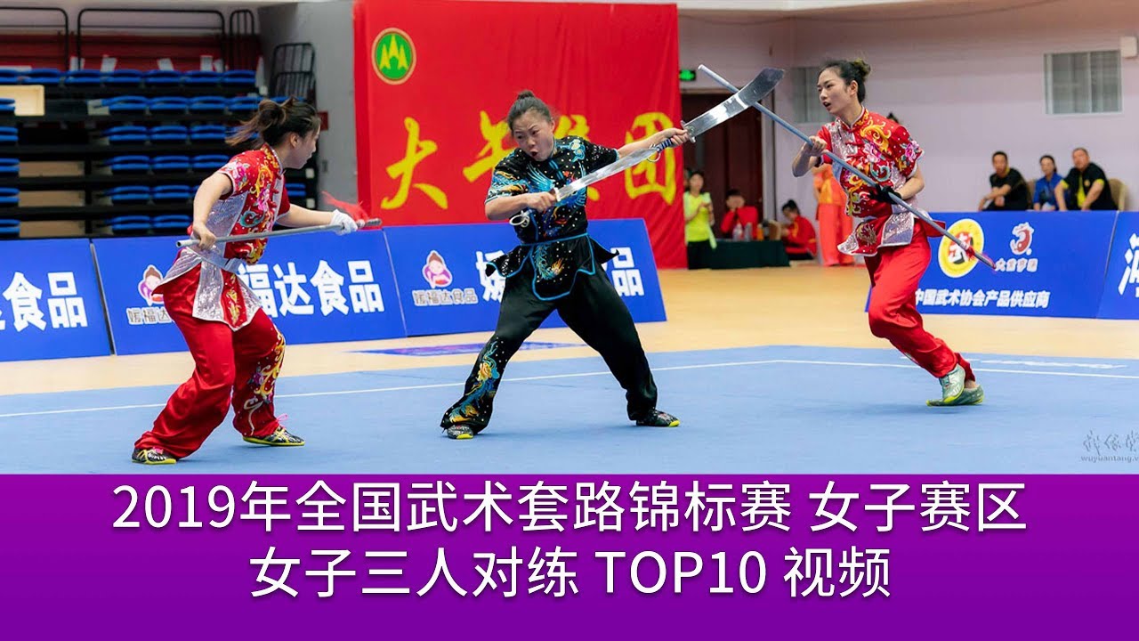TOP10 Women's Three-person Duilian 女子三人对练 2019年全国武术套路锦标赛 女子赛区 wushu kungfu