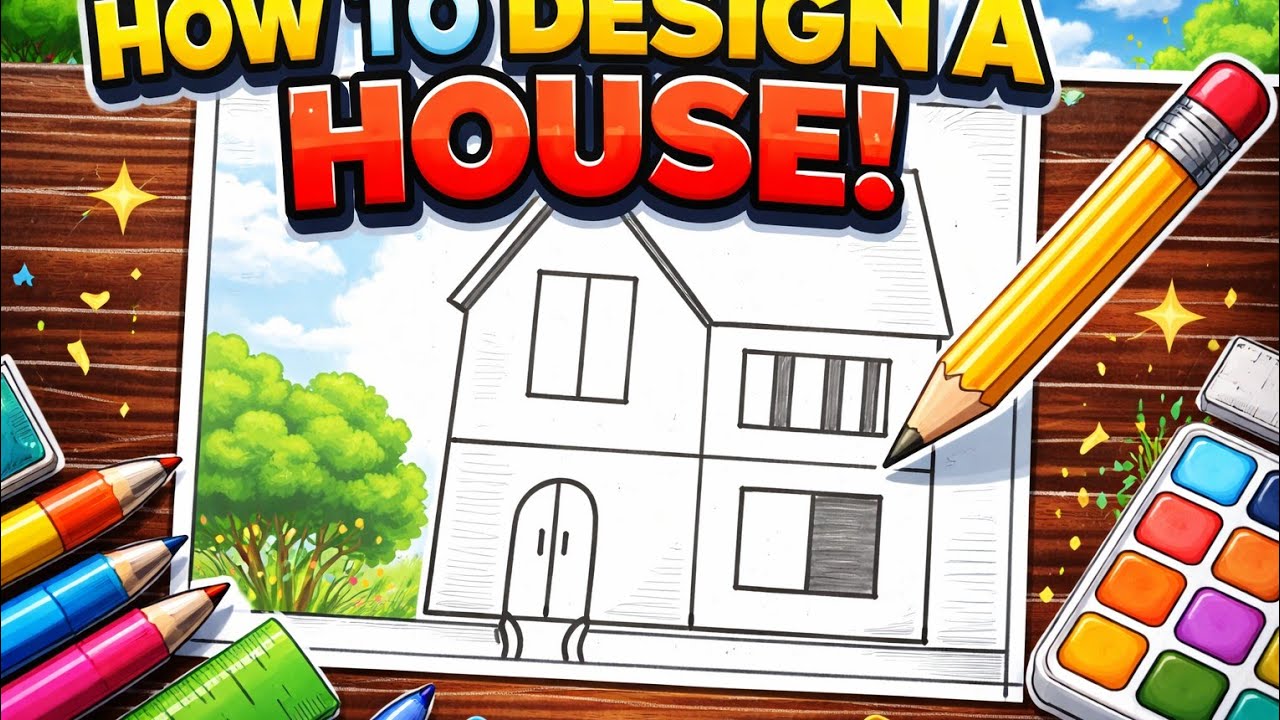 Easy House Drawing for Kids | Step by Step Tutorial