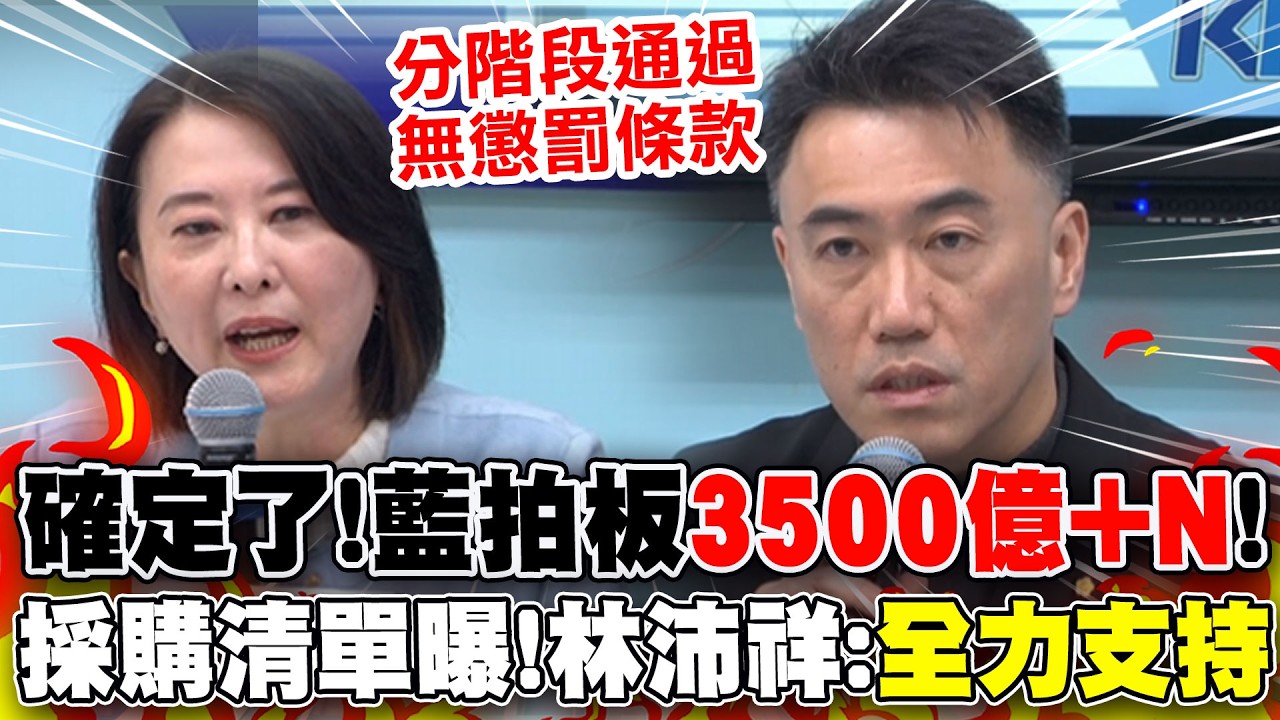 【全程字幕】拒給1.25兆.無懲罰條款!國民黨團拍板軍購特別條例