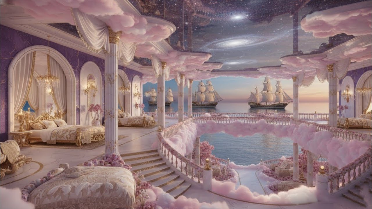 Luxury Celestial Pink Palace | 4k Dreamy Resin art Fantasy