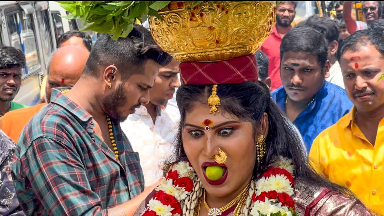 Jogini Nisha Kranti Bangaru Bonam Started Miryala Mandi Sri Mahakali Temple to Golkonda Bonalu 2024￼