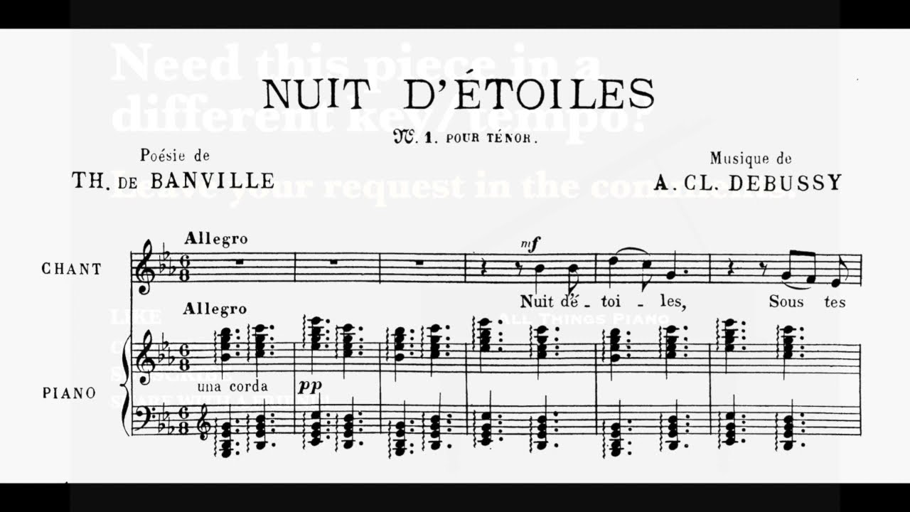 Nuit d'étoiles (C. Debussy) - Eb Major Piano Accompaniment