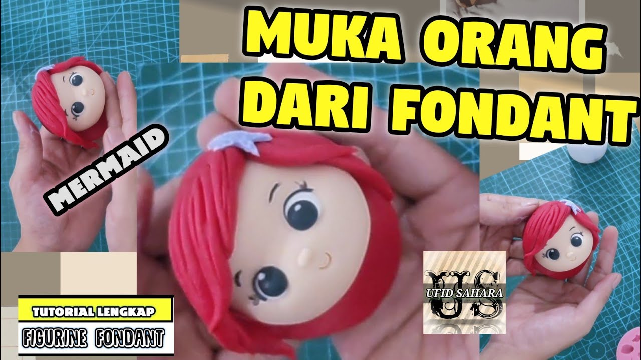 cara membuat muka orang dari fondant  |  mermaid