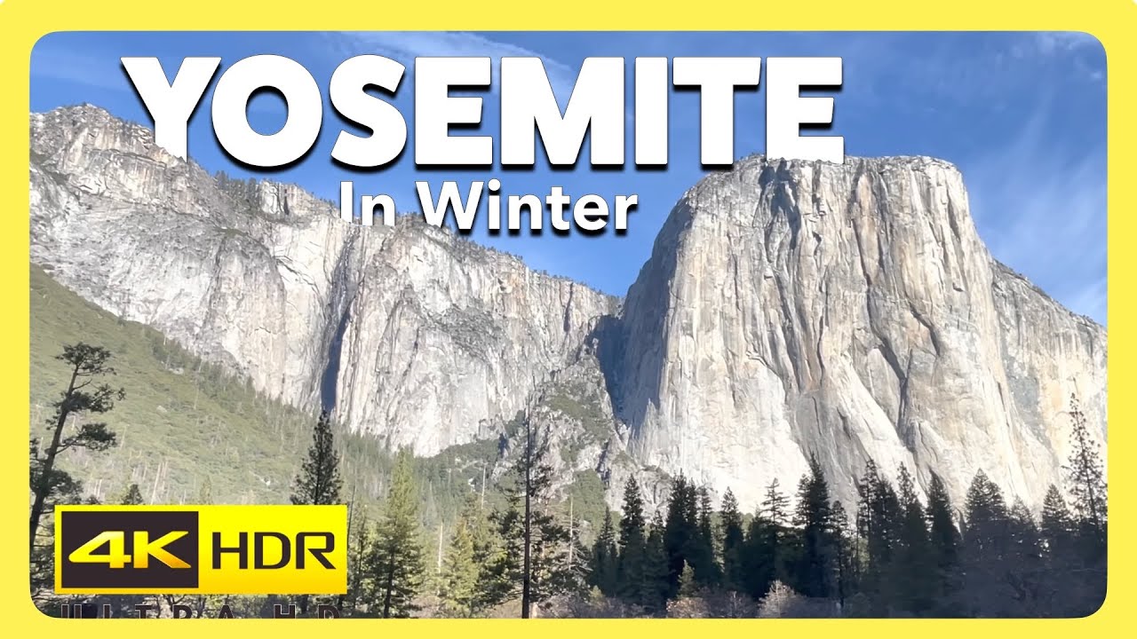 [4K] Yosemite National Park - Winter Snow | DECEMBER Christmas Walkthrough of the Ahwahnee