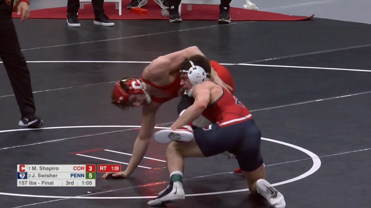 157lbs Jude Swisher (Penn) vs Meyer Shapiro (Cornell)