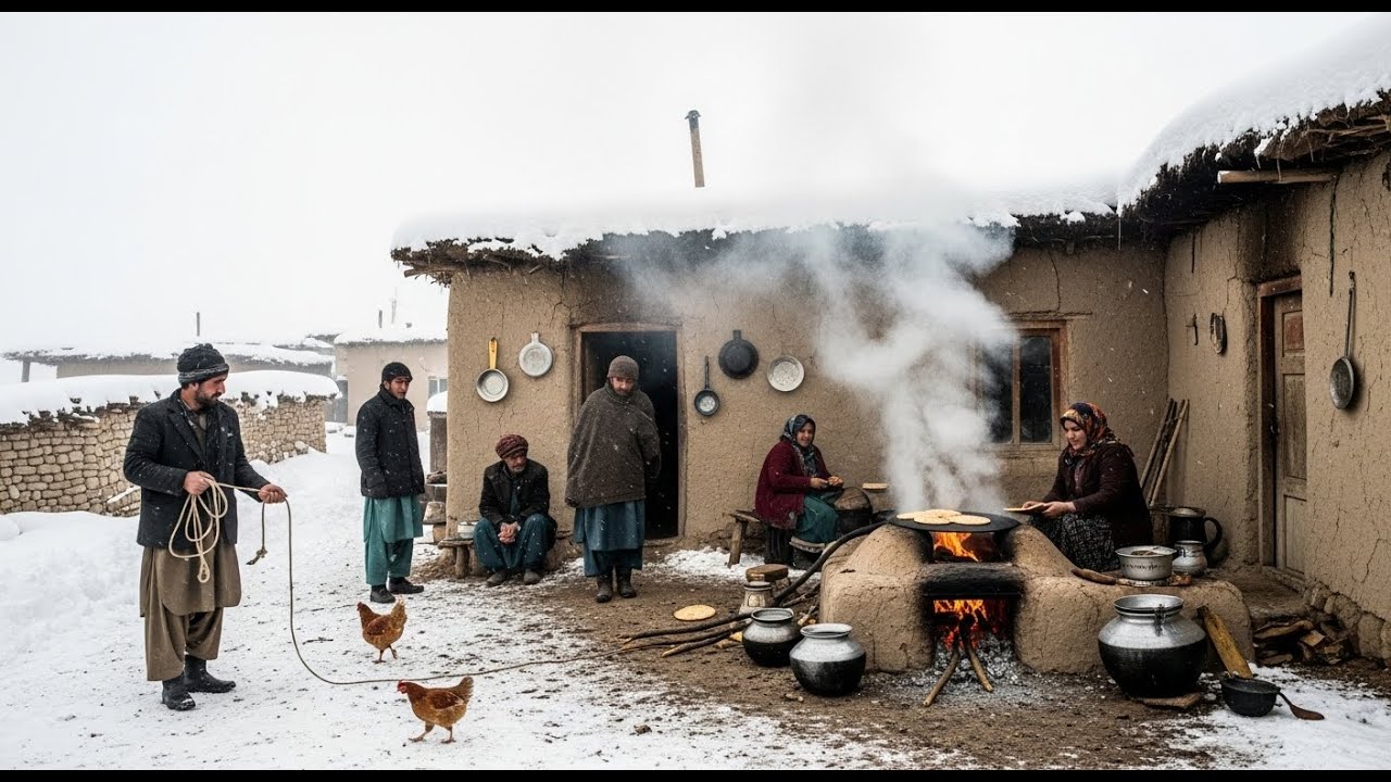 Surviving Extreme Snowfall in Afghanistan’s Coldest Village | Cooking Chicken & Winter Daily Routine