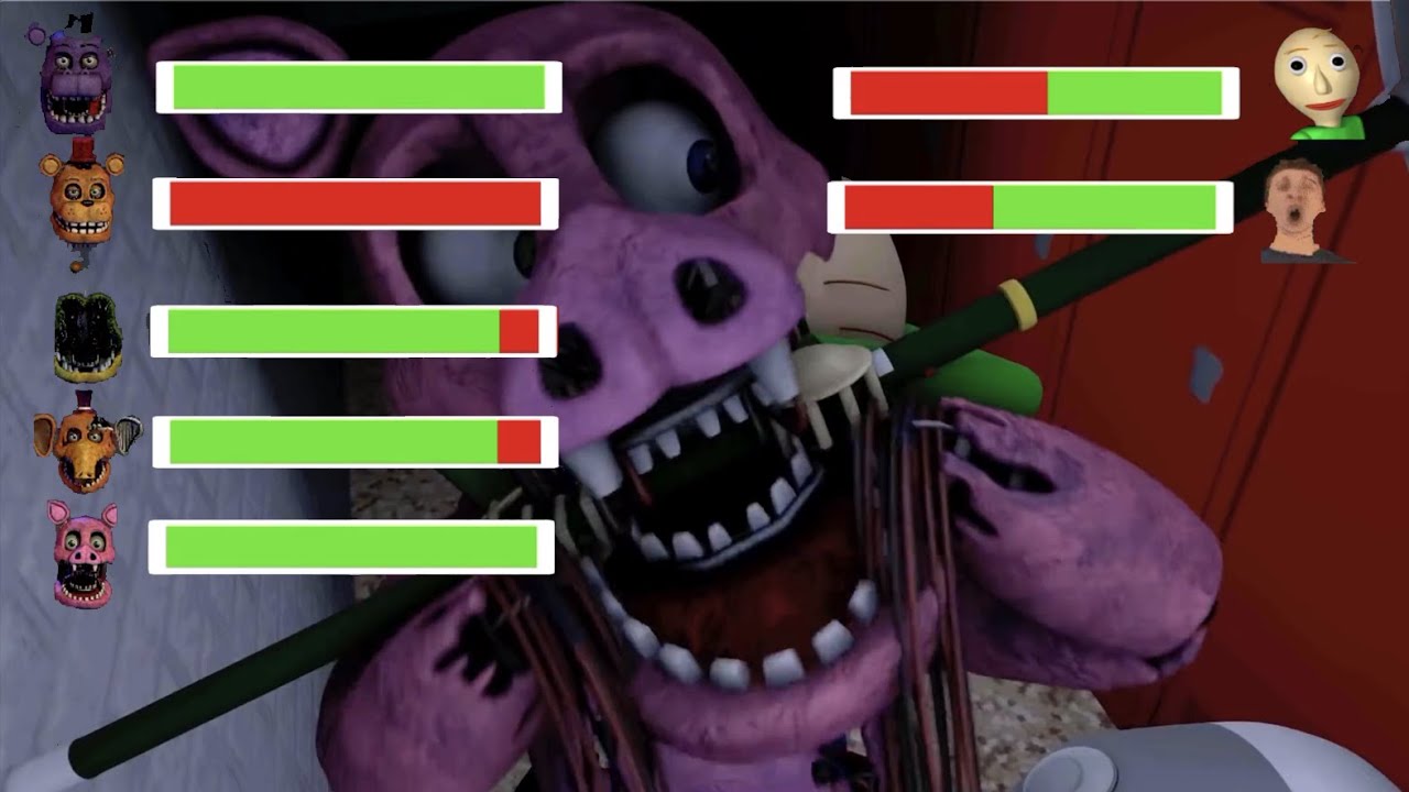 [SFM FNaF] Withered Melodies vs Baldi ​With Healthbars!