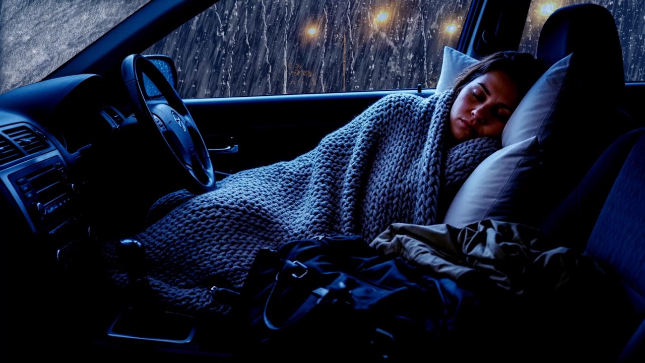 Cozy Rainy Car Ride at Night – White Noise for Sleep & Study