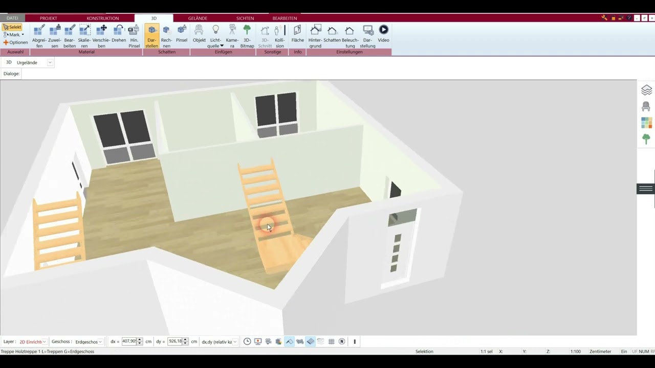 Treppe zeichnen mit dem 3D Architekt von Immocado