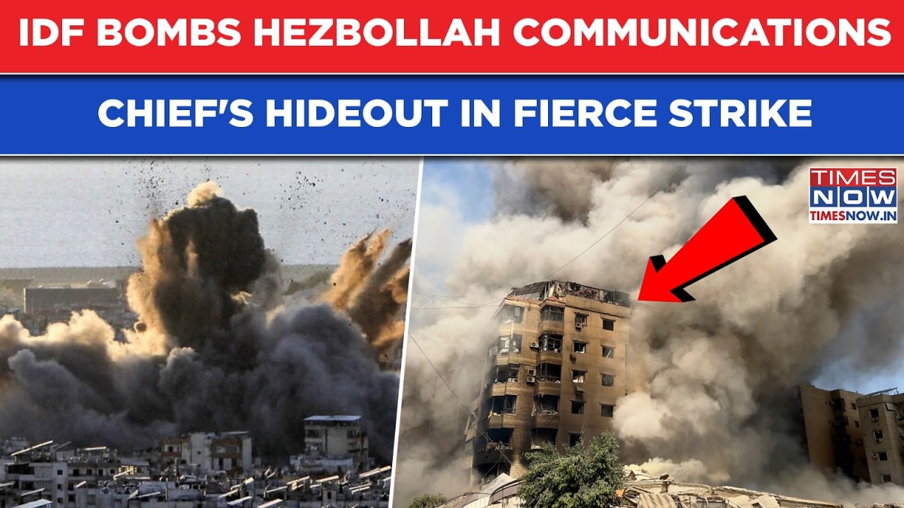 Watch IDF Bomb Hezbollah Communication System Chief's Hideout| On Cam - Smoke Rises Over Beirut