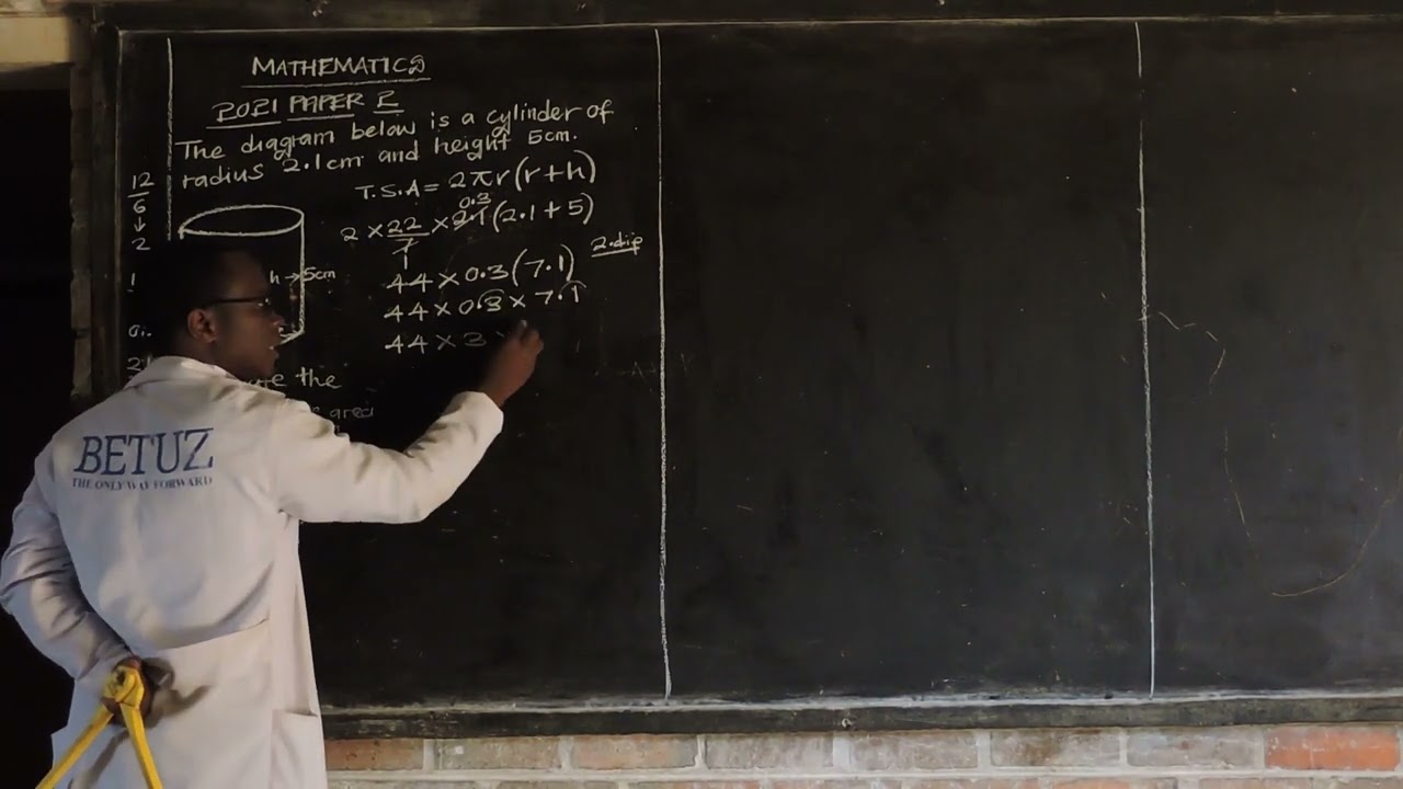 2021 ECZ MATHS PAPER 2 GRADE 9 (MENSURATION) TOTAL SURFACE AREA OF A CYLINDER
