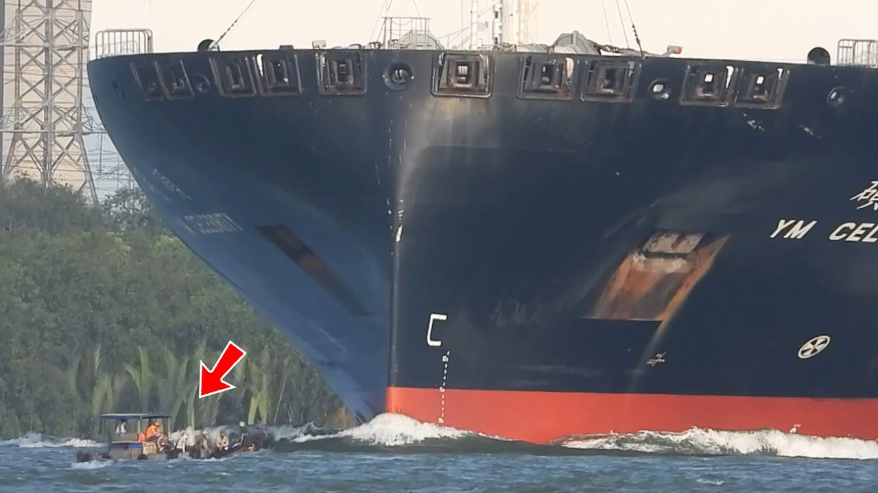 Слияние рек Гигантские корабли мчатся на высокой скорости | 4K споттинг