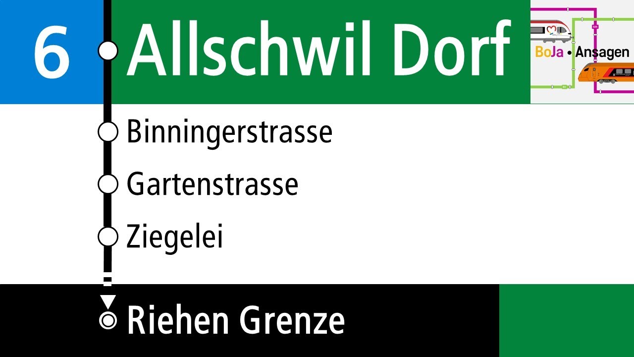 BVB Ansagen I 6 Allschwil Dorf - Riehen Grenze I BoJa Ansagen