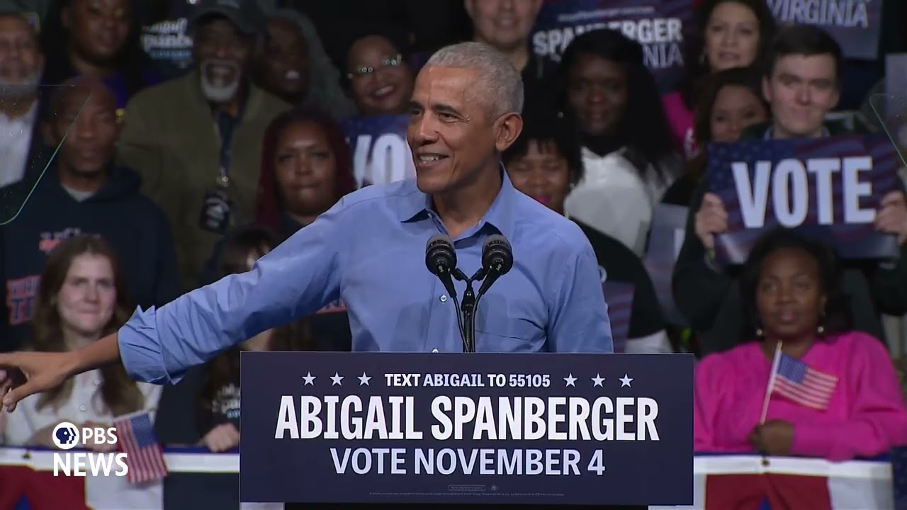 WATCH: 'Do not sit this one out,' Obama tells Virginia voters at Spanberger rally