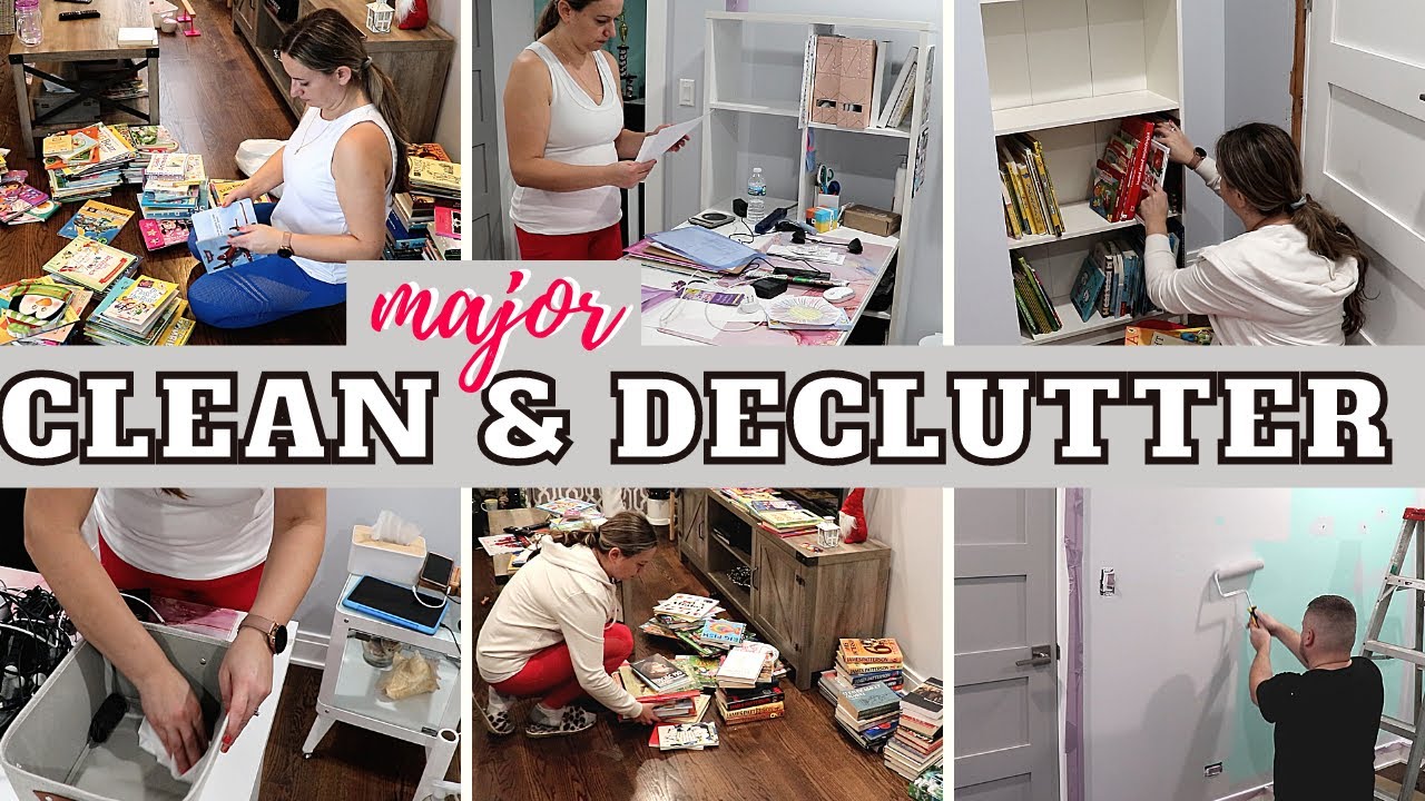 MAJOR CLEAN, DECLUTTER, AND ORGANIZE WITH ME | OFFICE DECLUTTER LIKE A MOTHER