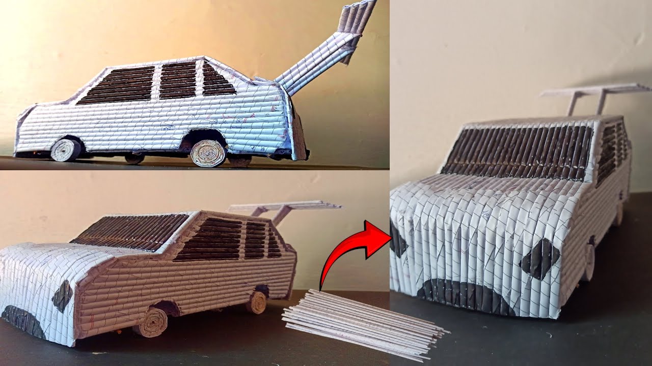 How to make paper car - Unique Paper Car Model - Paper Roll Car Craft Step by Step