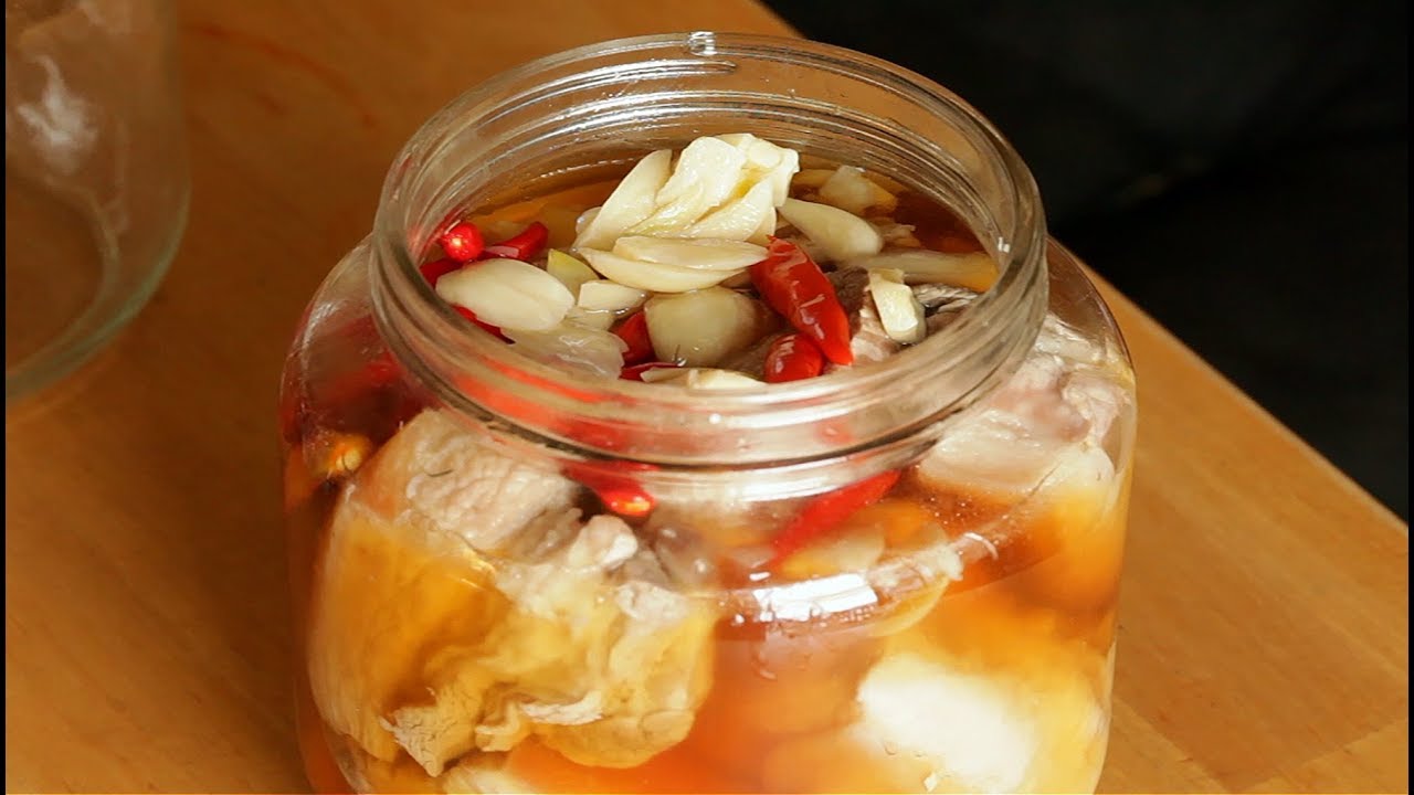 CURED PORK IN FISH SAUCE/ THỊT HEO NG&Acirc;M NƯỚC MẮM.