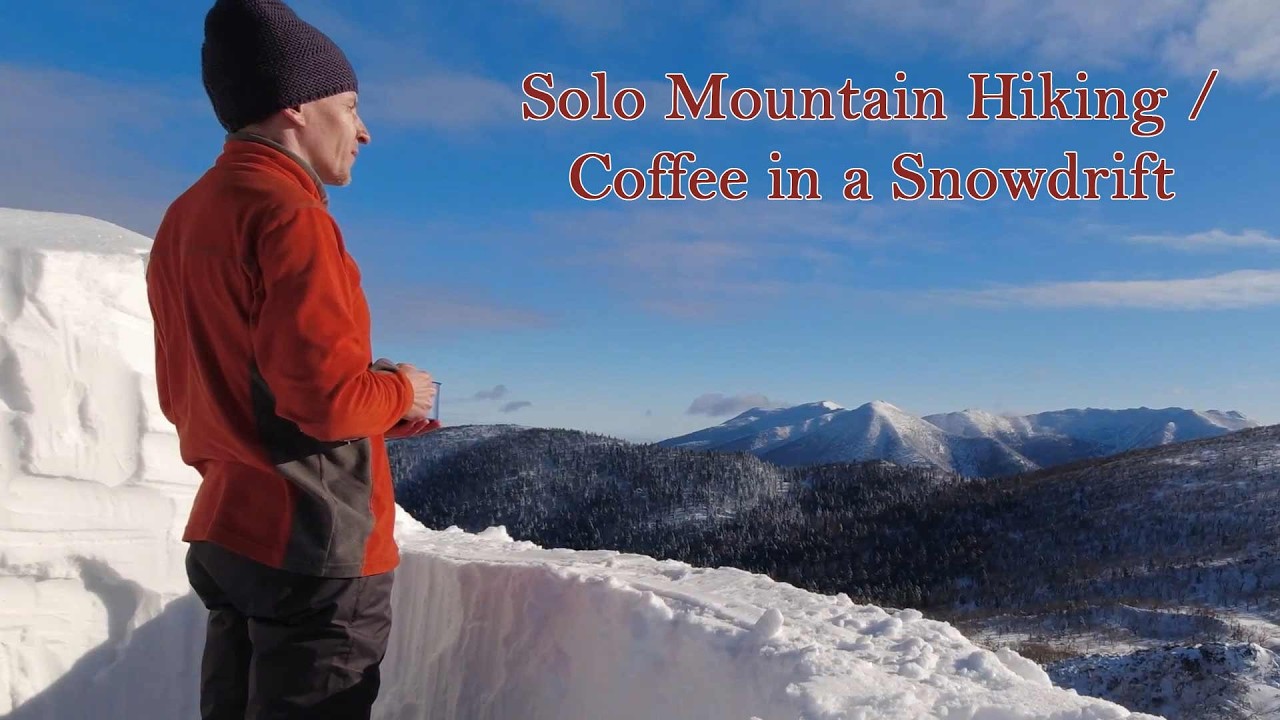 Solo Mountain Hiking | Coffee in a Snowdrift | Sounds of Nature | ASMR | Virtual Walking Tour