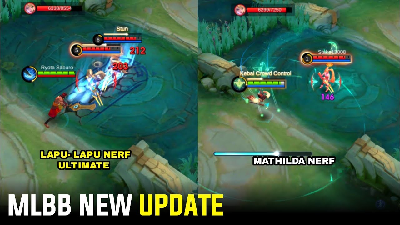 LAPU LAPU NERF, MATHILDA NERF, YVE ADJUST, EUDORA ADJUST, PATCH NOTE 2.1.44 MOBILE LEGENDS BANG BANG