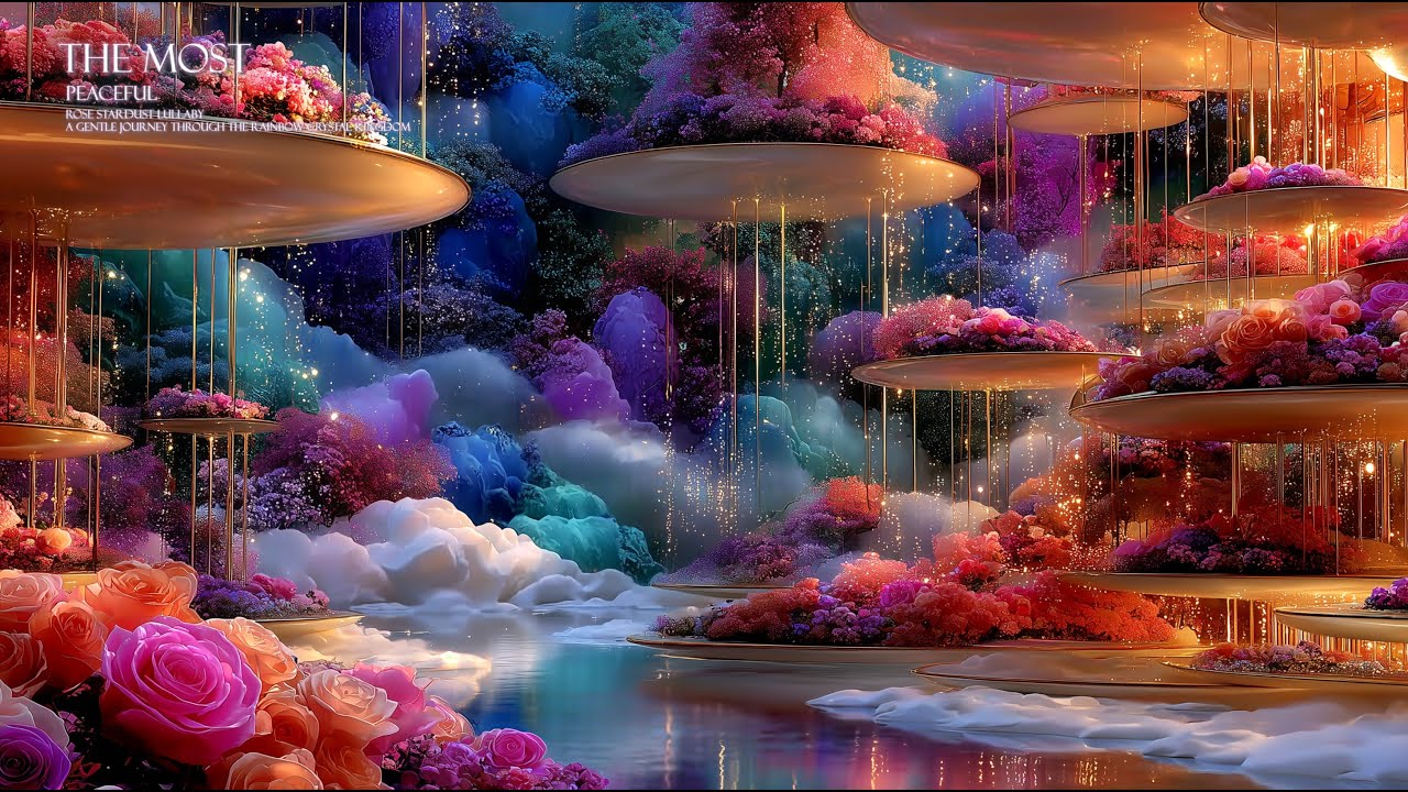 1 Hour Through The Most Peaceful Rose Stardust Lullaby | Journey Into the Rainbow Crystal Kingdom