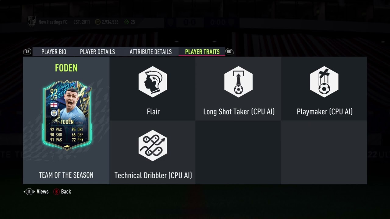 92 Foden TOTS SBC FIFA 22