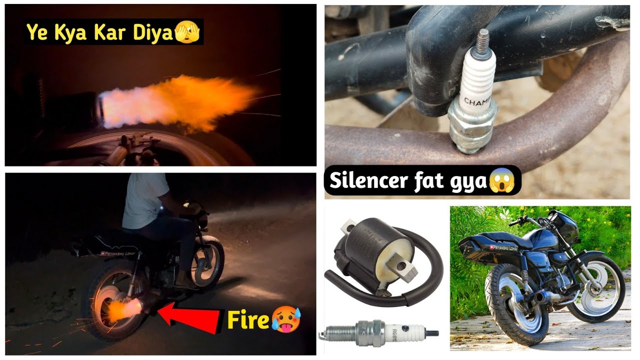 splendor me patake kaise lagaye🔥 || spark plug in exhaust 🛠️