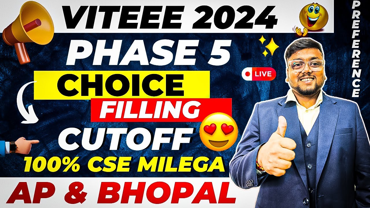 VITEEE 2024 Phase 5 Official Vacant Seats🥳 | VIT Phase 5 | VITEEE Counselling 2024 | VIT 2024