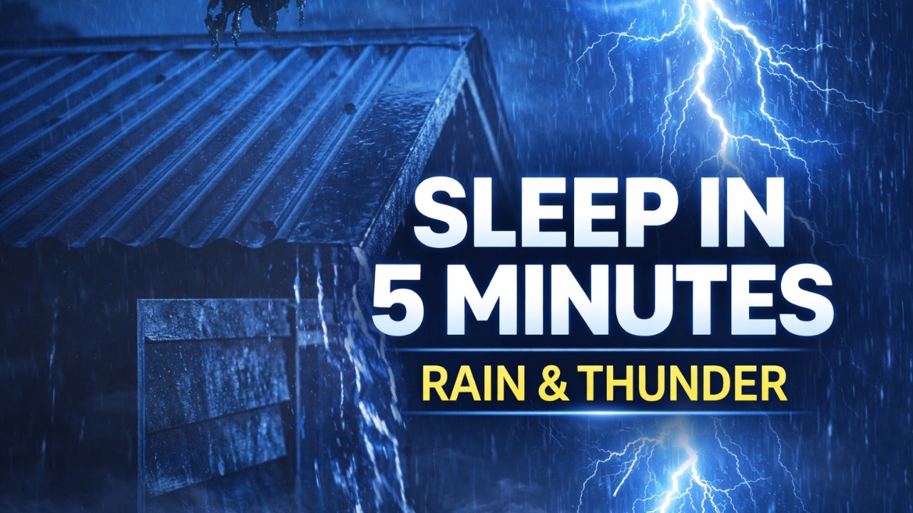 You’ll Fall Asleep in 5 Minutes – Heavy Rain and Thunder on Metal Roof