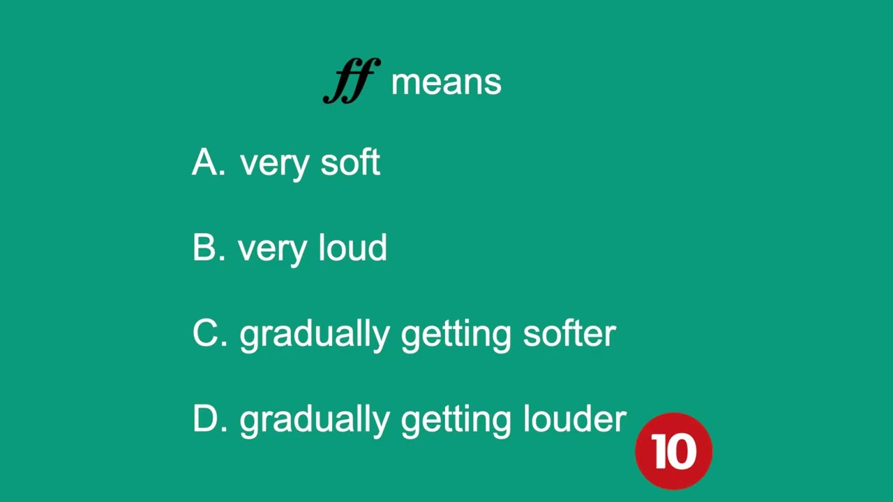 Music Theory Grade 1 Quiz (Part 14) -  Performance Directions