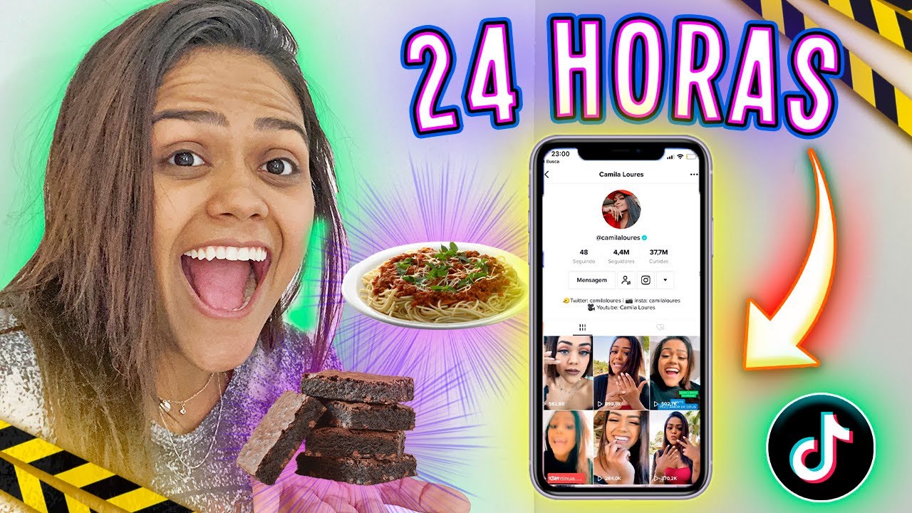 24 HORAS COMENDO COMIDAS DO TIKTOK !!!