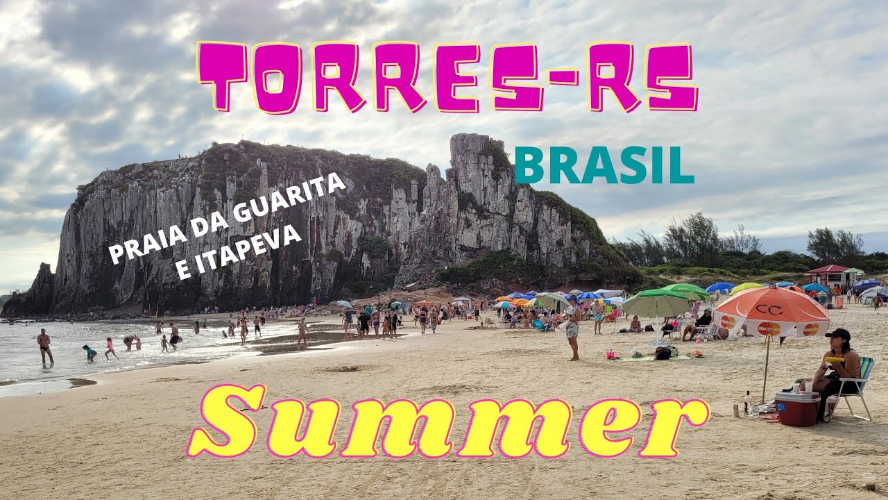 4K Torres RS 🌴 Praia da Guarita e Itapeva Summer Beach Brazil
