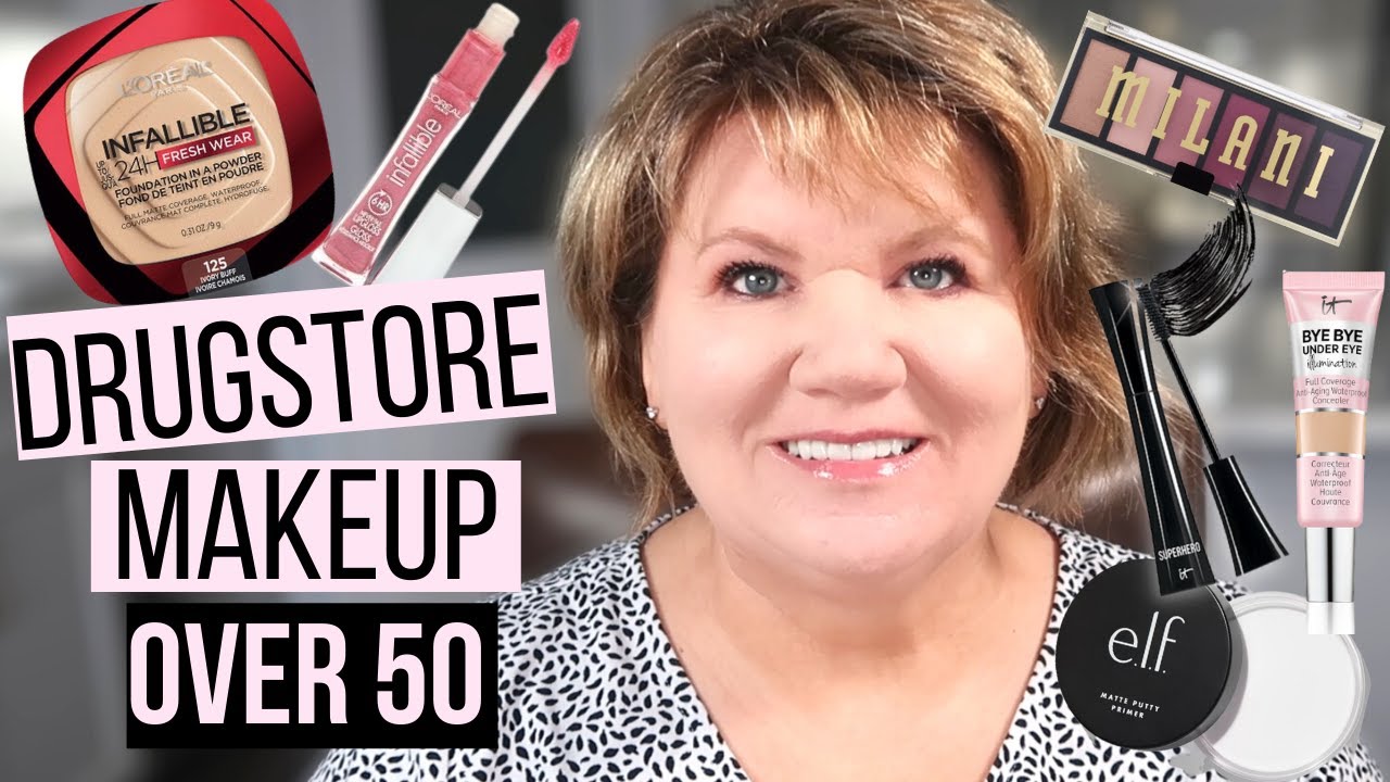 My First Ever Drugstore Makeup Tutorial For Mature Skin Over 50!