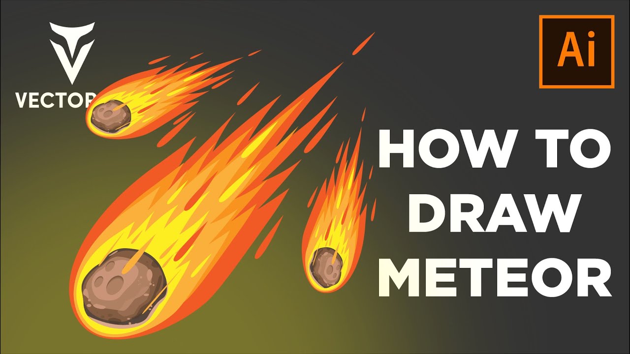How to draw cartoon style meteor in Adobe illustrator