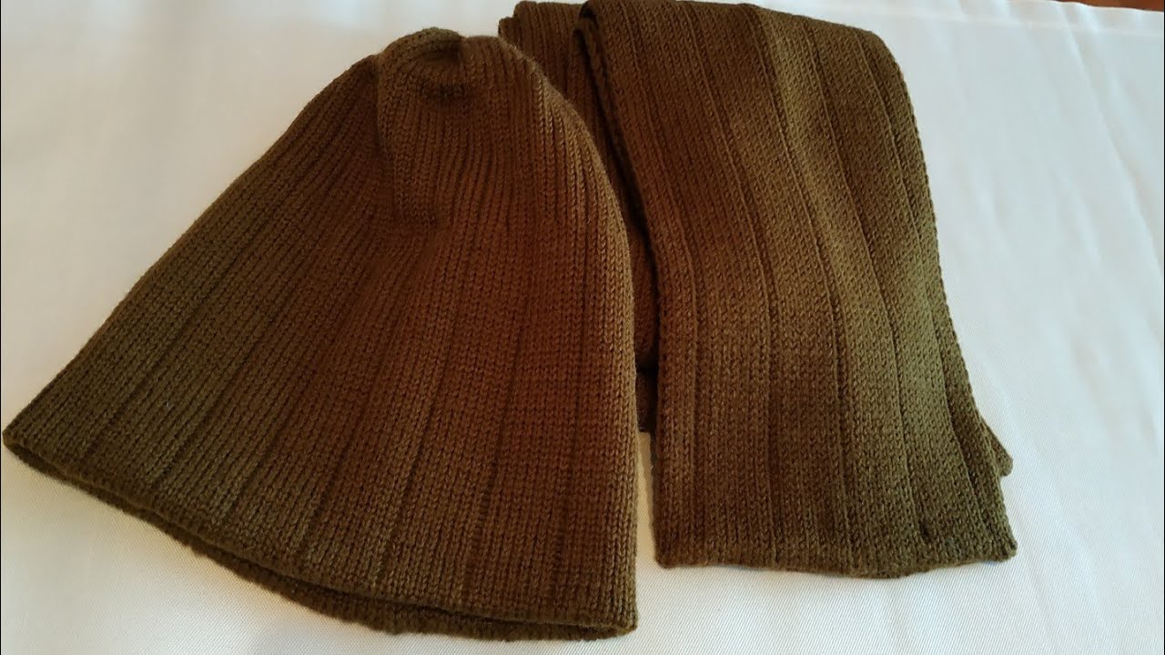 Ч.2. Шарф - модно и стильно! Мужской комплект на вязальной машине.