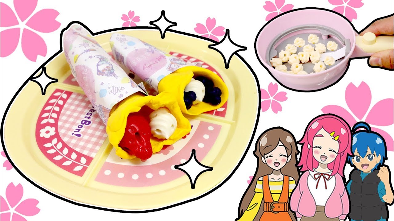 【おままごと】りかちゃん ままごとキッチン上手にお料理できるかな？粘土でクレープも作ってみたよ！！手作り 小物 DIY❤︎アンリルちゃんねる❤︎