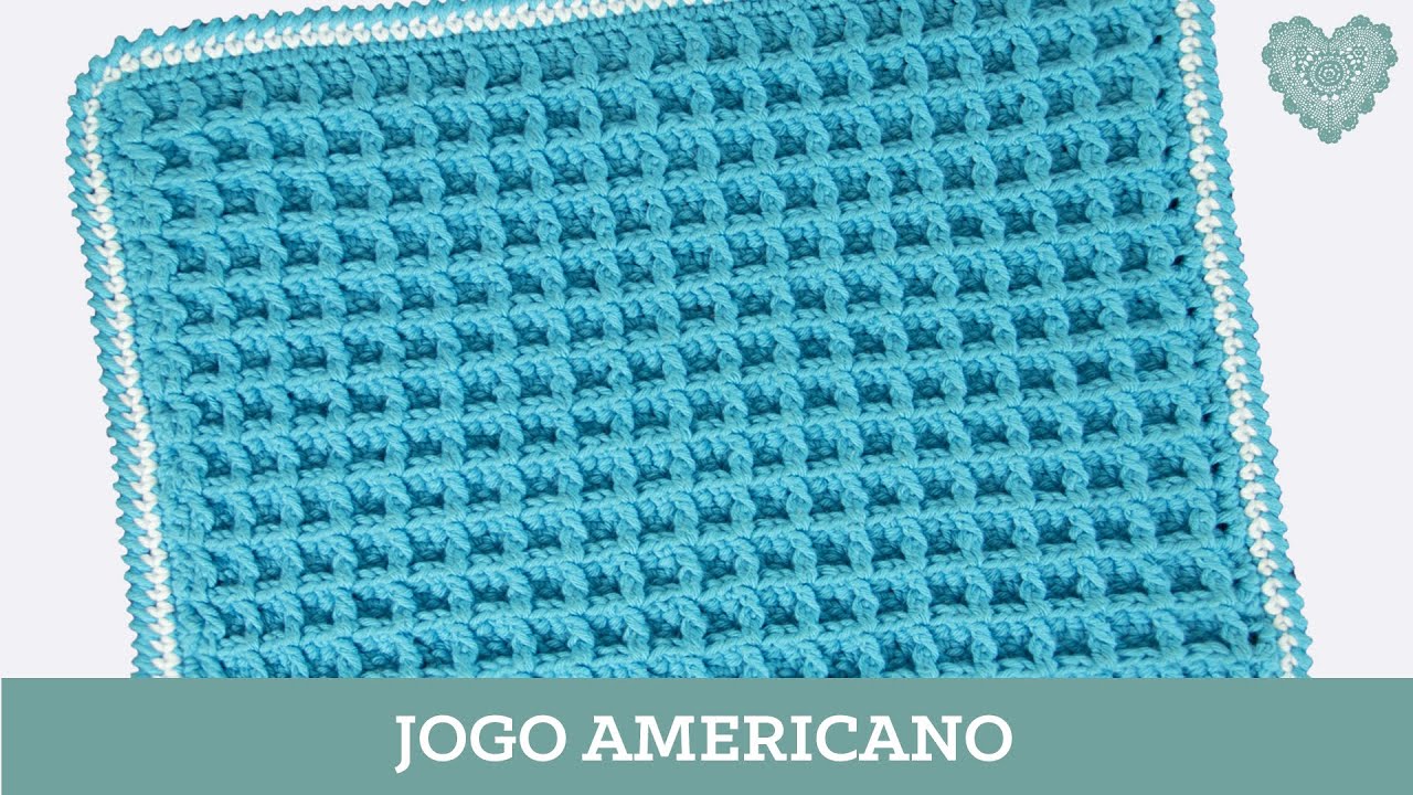 Criações em Crochê: Jogo Americano - Ponto Waffle | Luciana Ponzo