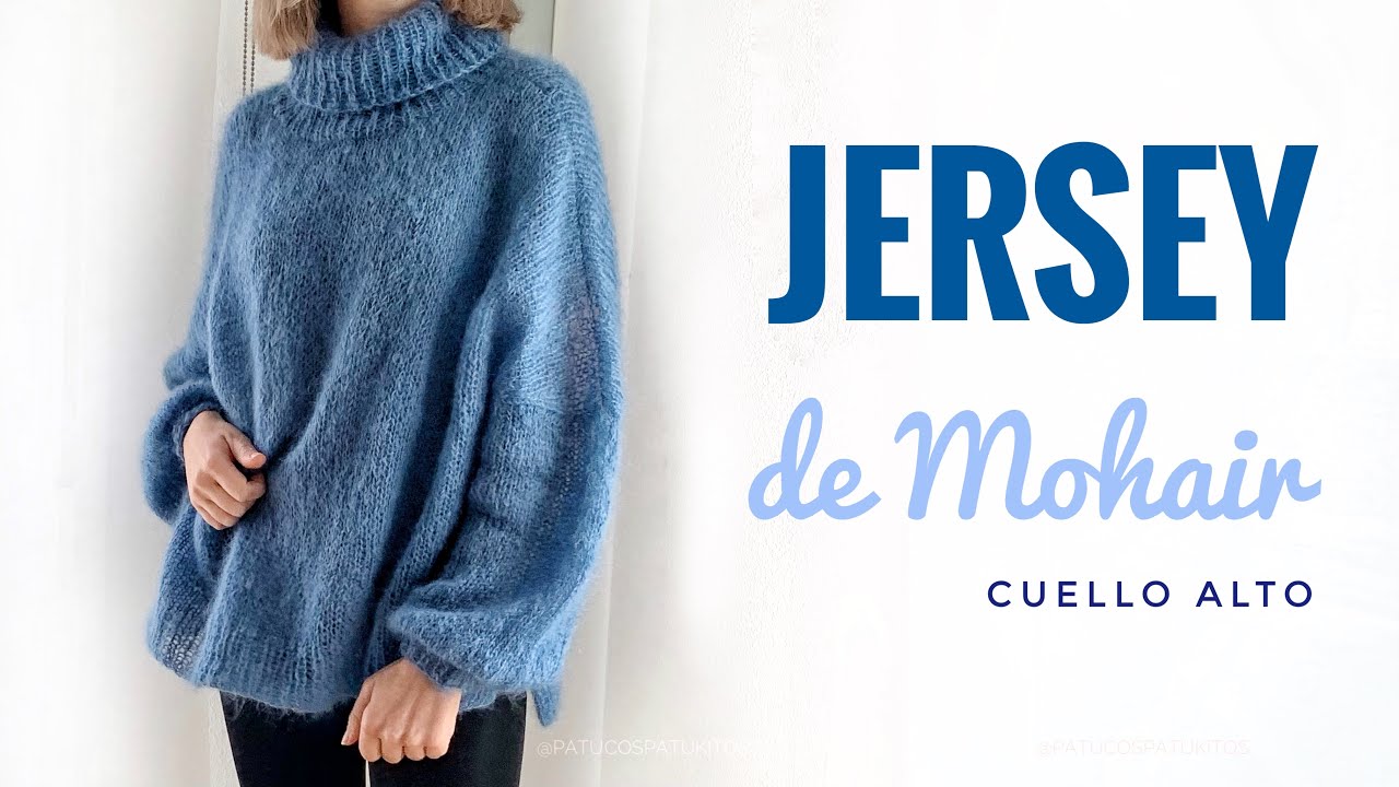 Jersey oversize de mohair con cuello alto