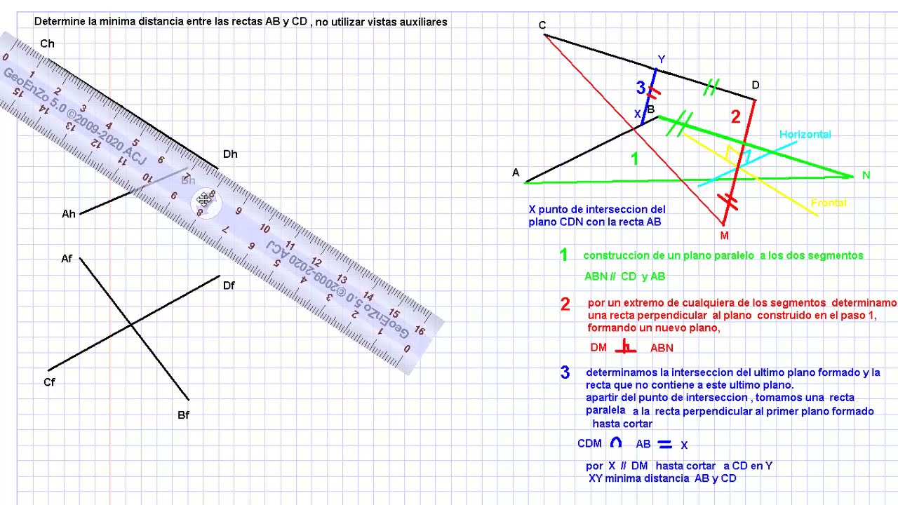 Geometría Descriptiva: Distancia entre Rectas