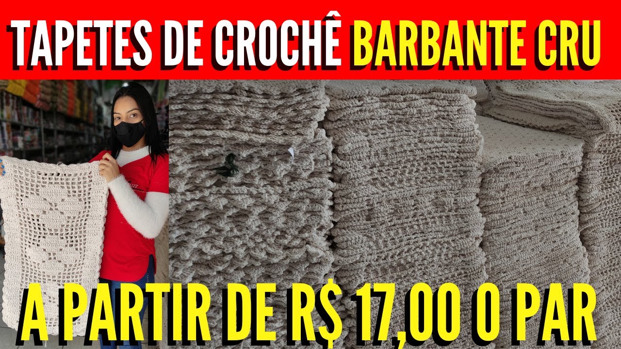 BRAS-SP | TAPETE DE CROCHÊ BARBANTE CRU KIT COM DOIS R$17,00 SÓ R$8,50 CADA. 😱 QUANTA COISA LINDA 😱