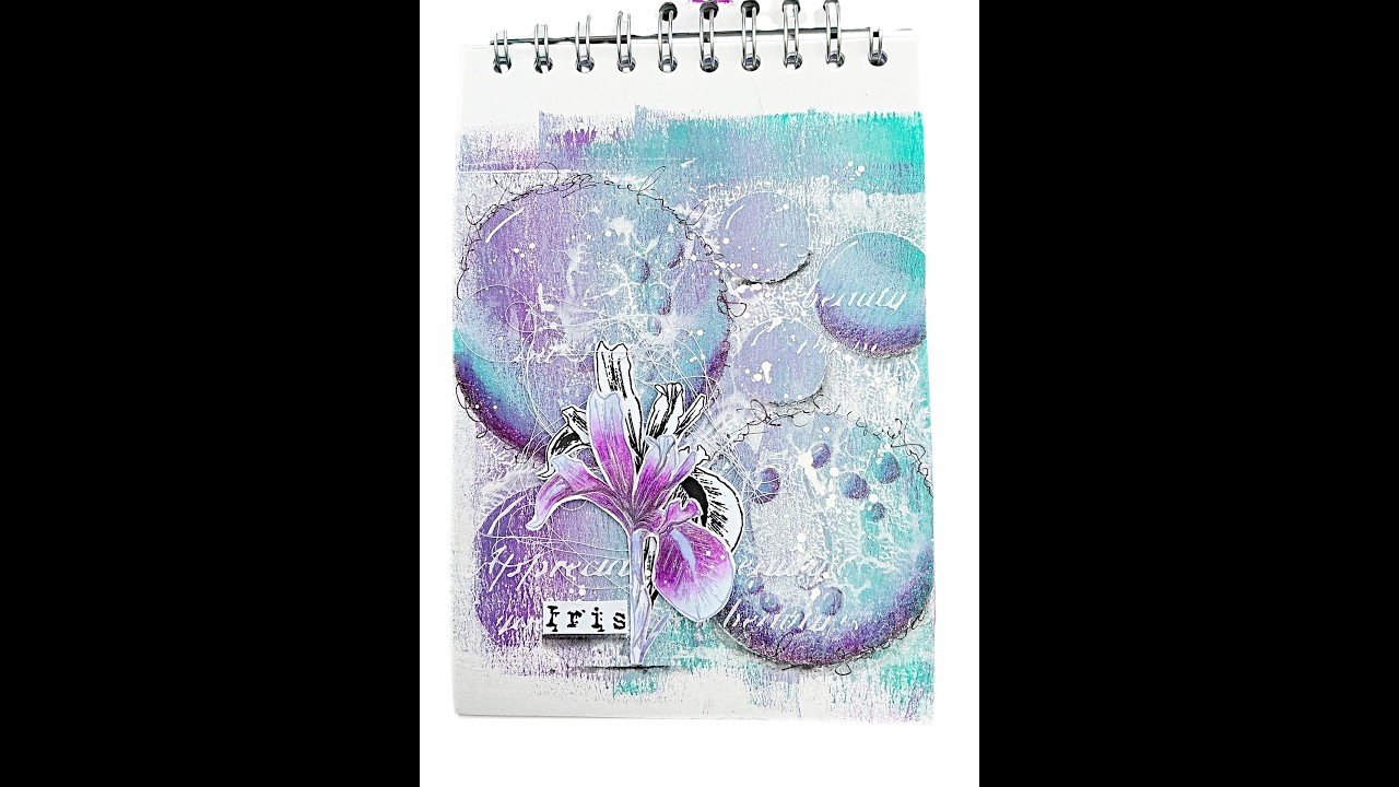 Iris Journal Page #tracyevansboutiquedesigns #stamping #journal