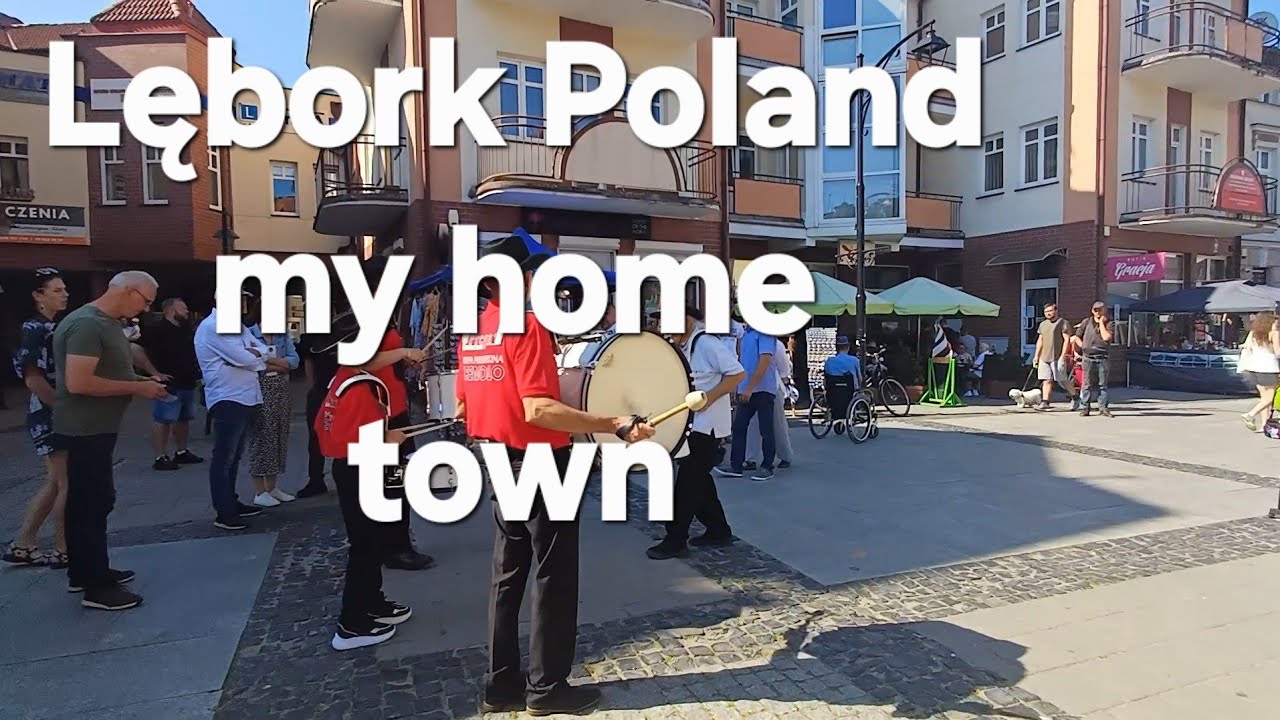 Walking by streets in a festive day. Poland Lebork