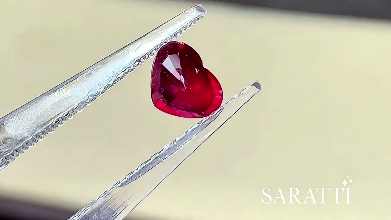 Untreated Natural Pigeon’s Blood Ruby Heart 0.77ct | GUILD Certified | SARATTI