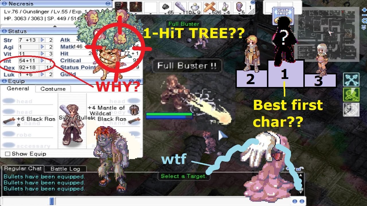 Ragnarok PreRenewal - Gunslinger Cheapest Farmer? FULL BUSTER ONE-SHOT MADNESS !!