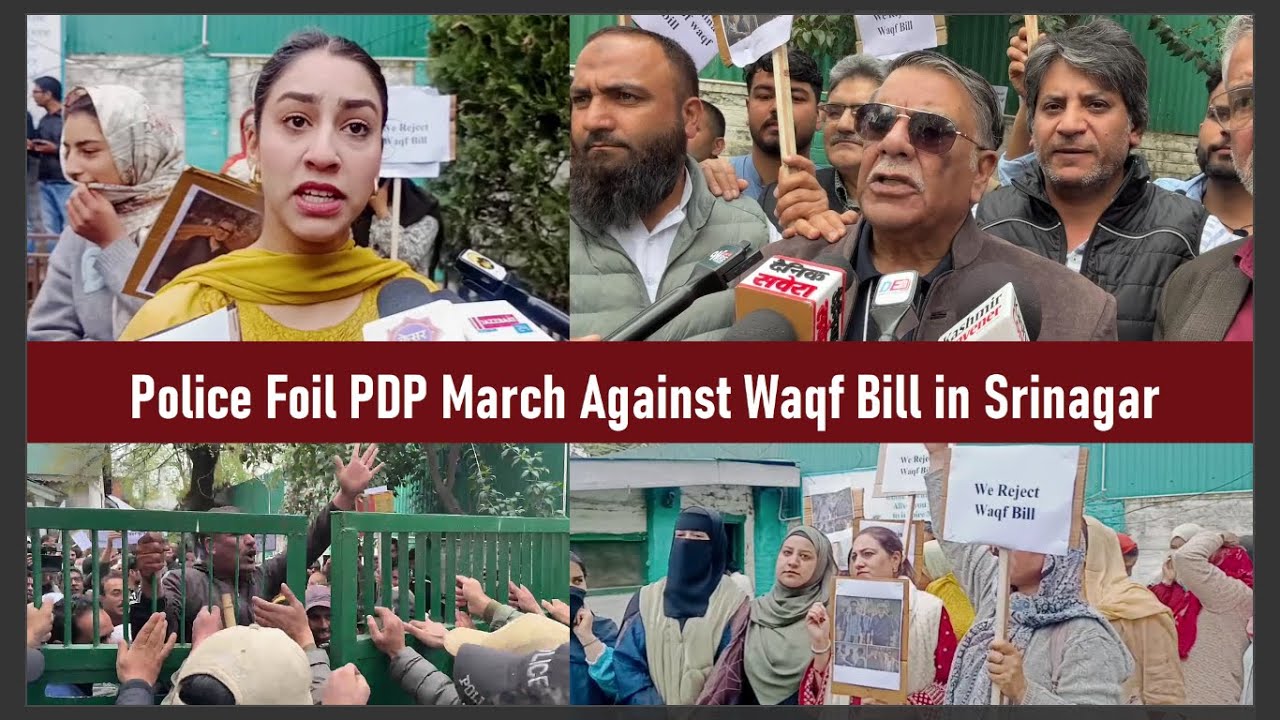 Police Foil PDP March Against Waqf Bill in Srinagar