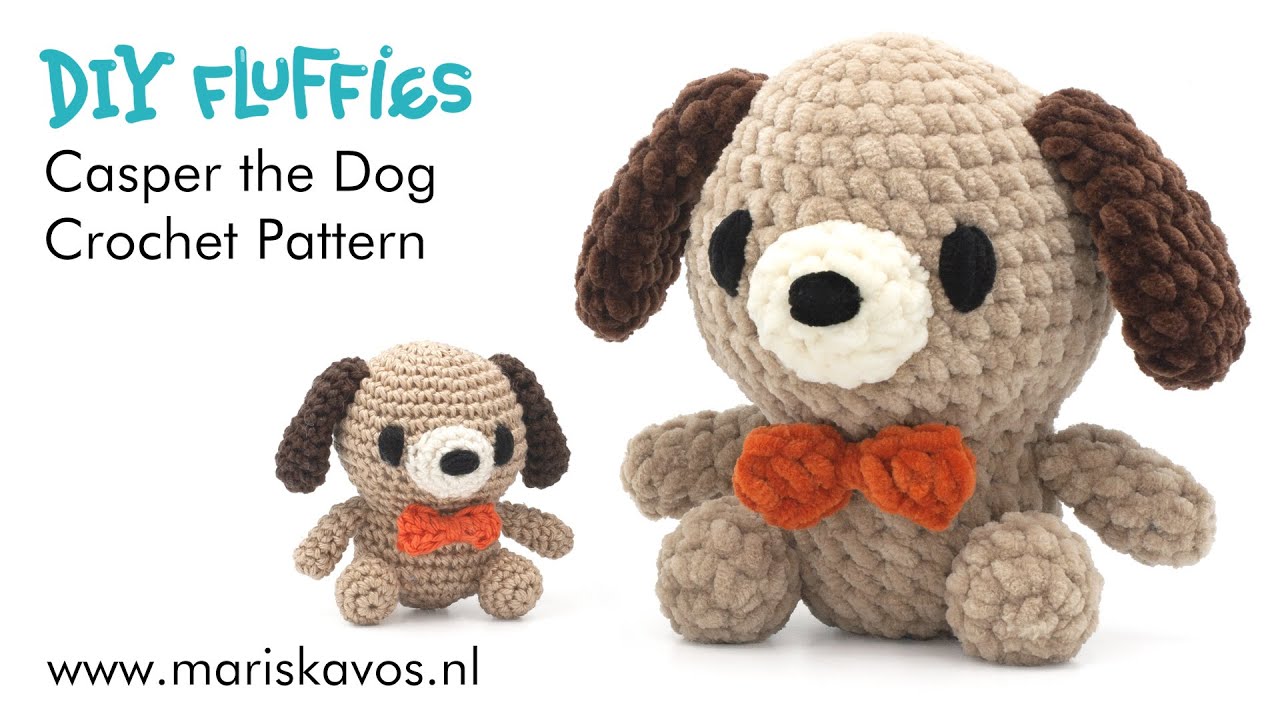Casper the Dog Crochet video tutorial - easy free Amigurumi pattern for beginners - English